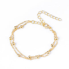 H:HYDE 2018 Sliver Gold Color Multilayer Beaded Pendant Bracelets and Bangles Fashion Women Charm Bracelet Jewelry Accessories