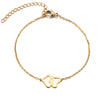 DOTIFI Stainless Steel Bracelet For Women Man Double Heart Gold And Silver Color Pulseira Feminina Lover's Engagement Jewelry