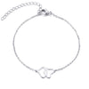 DOTIFI Stainless Steel Bracelet For Women Man Double Heart Gold And Silver Color Pulseira Feminina Lover's Engagement Jewelry