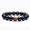 Natural Black Hematite With Tiger Eye Stone Beads Men Jewelry Bracelet 12mm Lovers Energy Balance Strand Bracelets Bangles Male